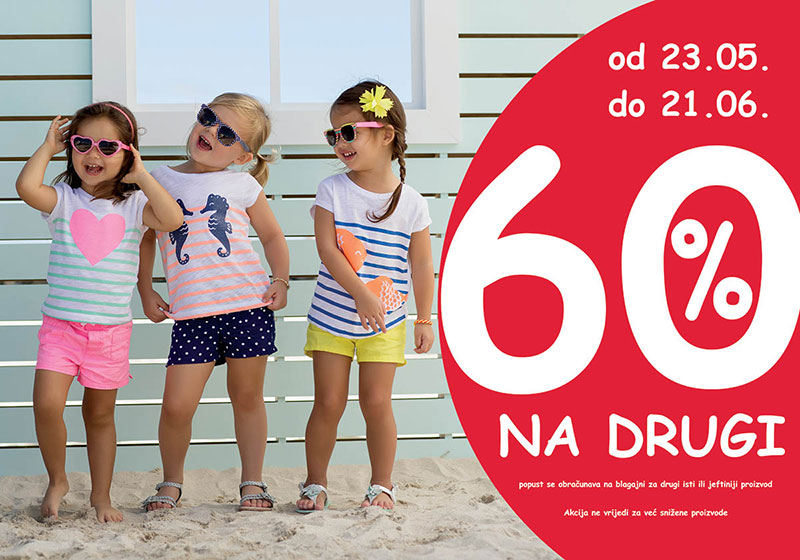 Posebna ponuda u prodavaonici carter’s - 60% popusta na drugi proizvod!