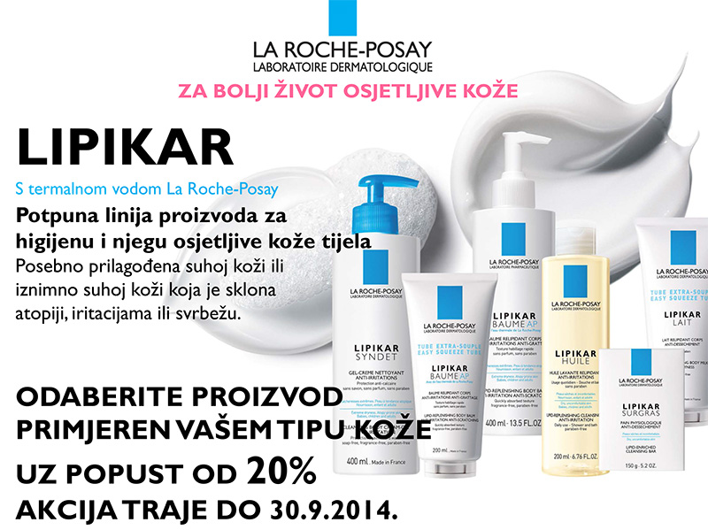 20% popusta na La Roche Posay Lipikar liniju