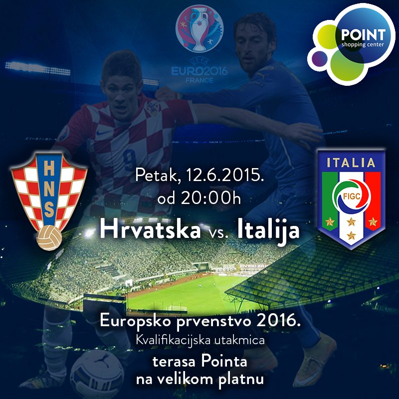 Prijenos utakmice Hrvatska - Italija na velikom platnu