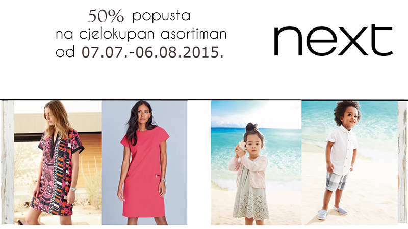 50% popusta na cjelokupan asortiman u Nextu