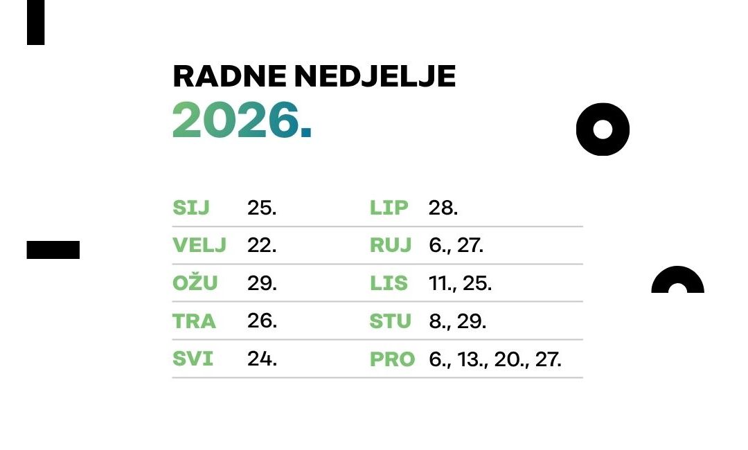 Radne nedjelje u 2026.